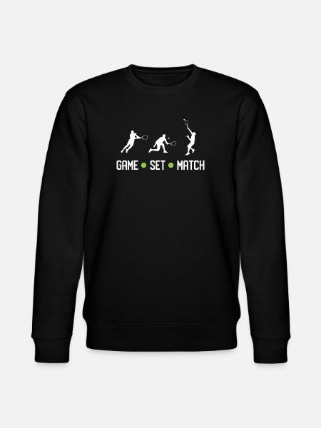 Tennis - Game Set Match - Stanley/Stella CHANGER Unisex Organic Sweatshirt - black