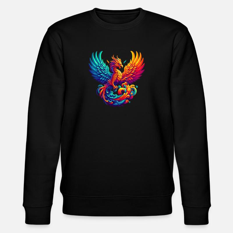 Hyperflammen des majestätischen Phönix - Stanley/Stella Unisex Bio-Sweatshirt CHANGER  - Schwarz