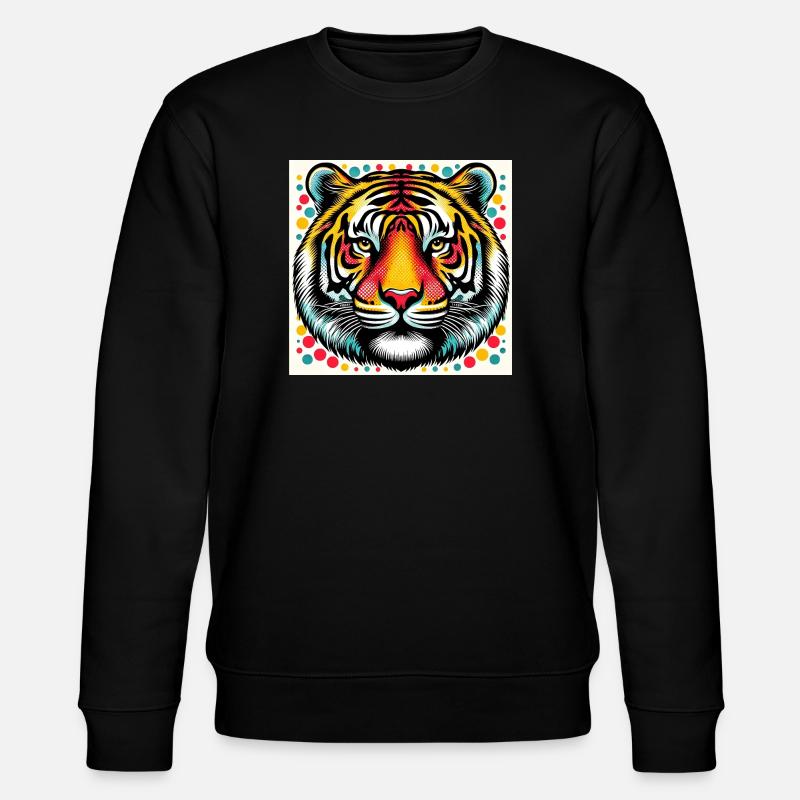 Tiger Pop Art - Stanley/Stella CHANGER Unisex Organic Sweatshirt - black