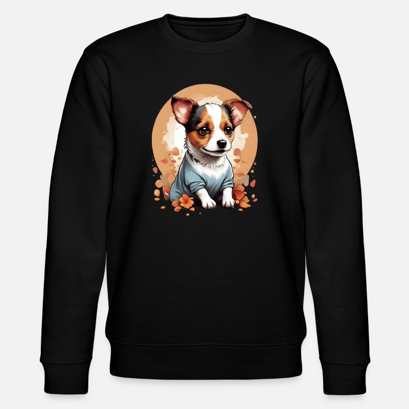 Mignon Petit Chiot Jack Russell - Sweat bio CHANGER Stanley/Stella Unisexe - noir