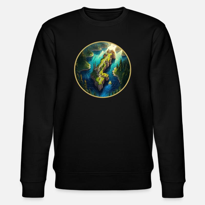 Fantasy Sweden map - Stanley/Stella CHANGER Unisex Organic Sweatshirt - black