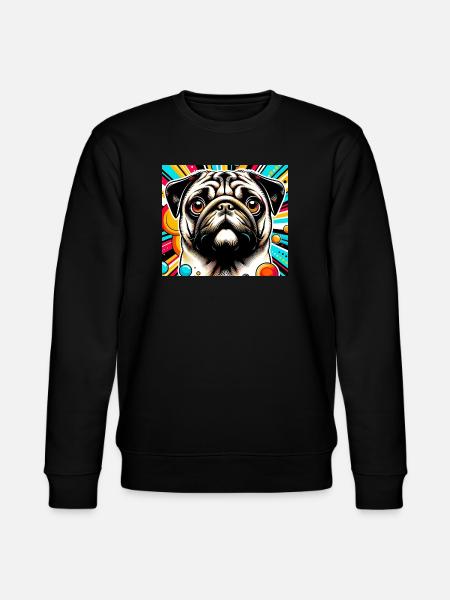 Pug Dog Pop Art - Stanley/Stella CHANGER Unisex Organic Sweatshirt - black