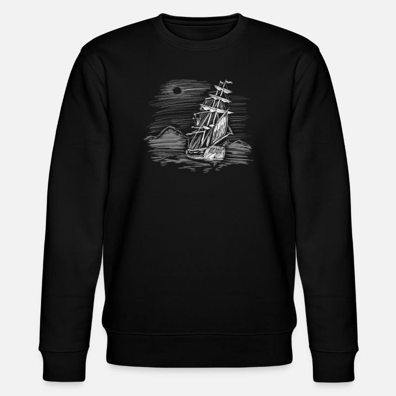 Sailing ship on course - Stanley/Stella CHANGER Unisex Organic Sweatshirt - black