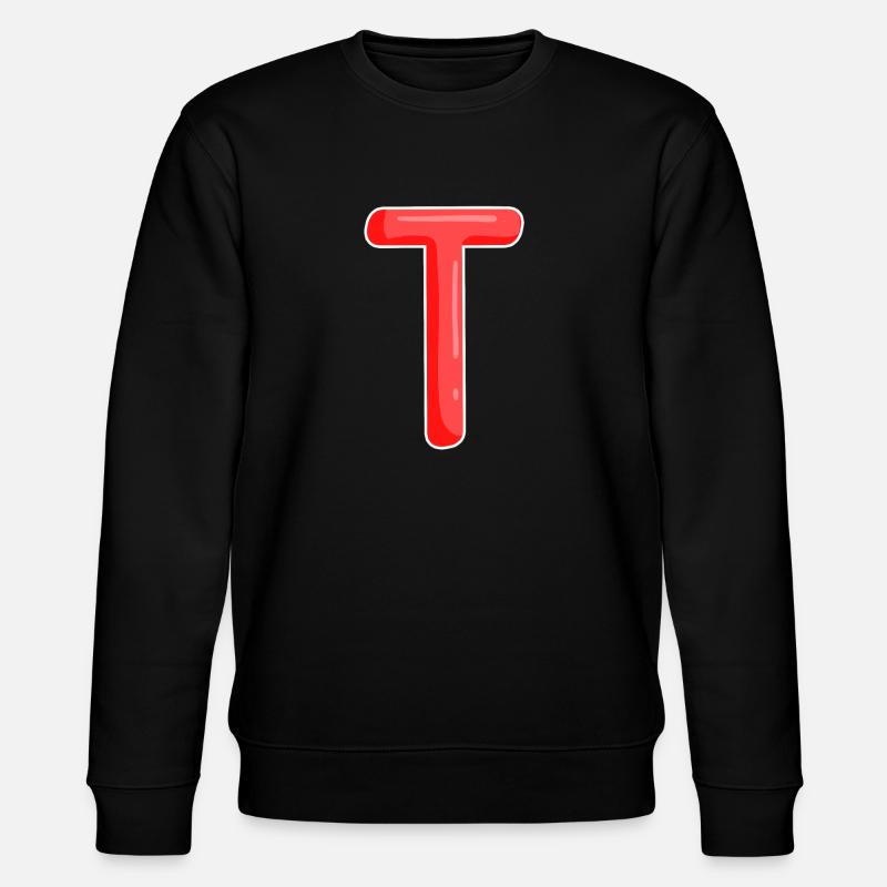 Buchstabe T Anfangsbuchstabe - Stanley/Stella Unisex Bio-Sweatshirt CHANGER  - Schwarz