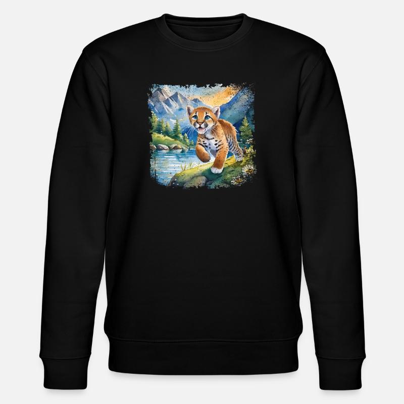 Niedlicher junger Tiger | Kinderbuchstil - Stanley/Stella Unisex Bio-Sweatshirt CHANGER  - Schwarz