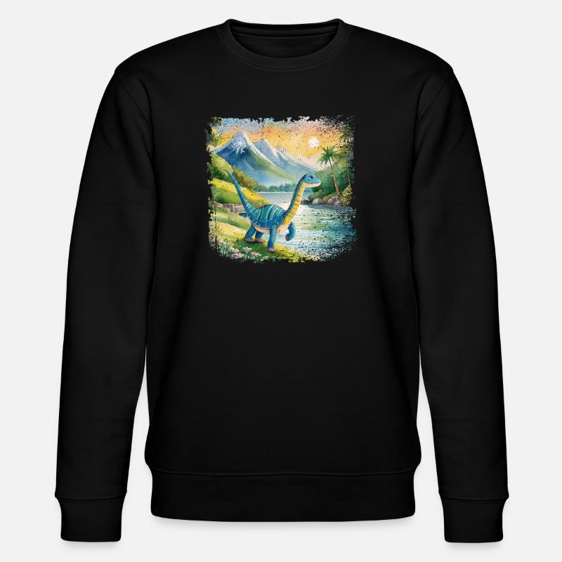 Niedlicher junger Thesaurus Kinderbuchstil Aquarel - Stanley/Stella Unisex Bio-Sweatshirt CHANGER - Schwarz