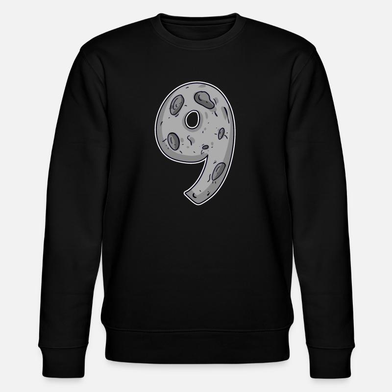 Nine - 9 Moon Motif - Stanley/Stella CHANGER Unisex Organic Sweatshirt - black