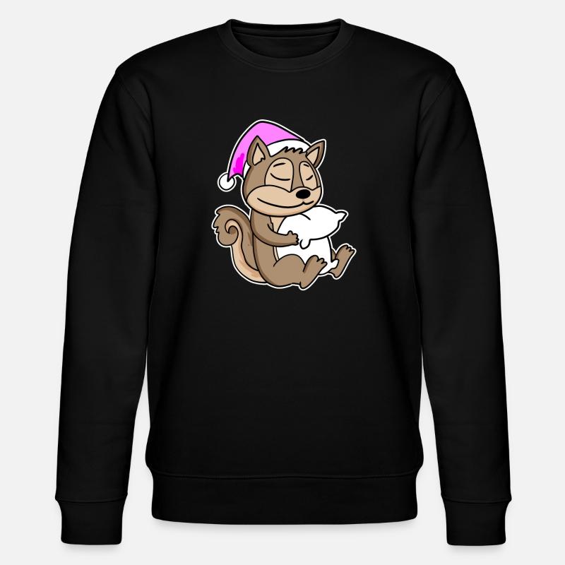 Squirrel Tired Sleeping Sleeping Girl - Stanley/Stella CHANGER Unisex Organic Sweatshirt - black