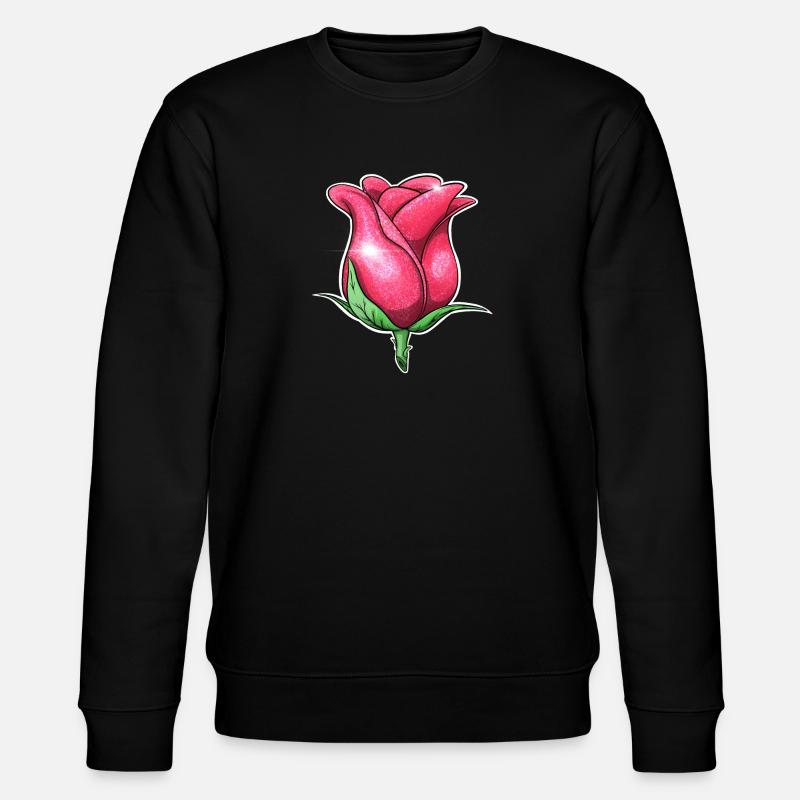 Illustration de rose rose scintillante - Sweat bio CHANGER Stanley/Stella Unisexe - noir