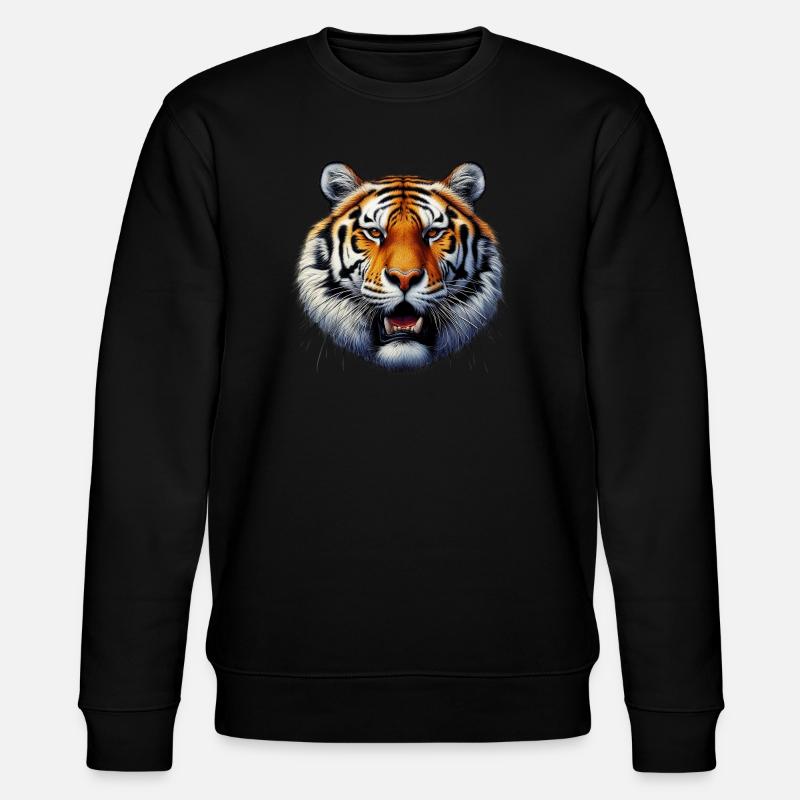 Tiger - Stanley/Stella Unisex Bio-Sweatshirt CHANGER  - Schwarz