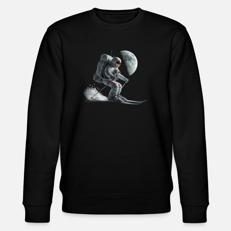 Astronaut Skifahrer - Stanley/Stella Unisex Bio-Sweatshirt CHANGER  - Schwarz