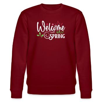 Welcome Spring - Stanley/Stella CHANGER Unisex Organic Sweatshirt - burgundy - Front - Nik (191cm) & Marisol (170cm)