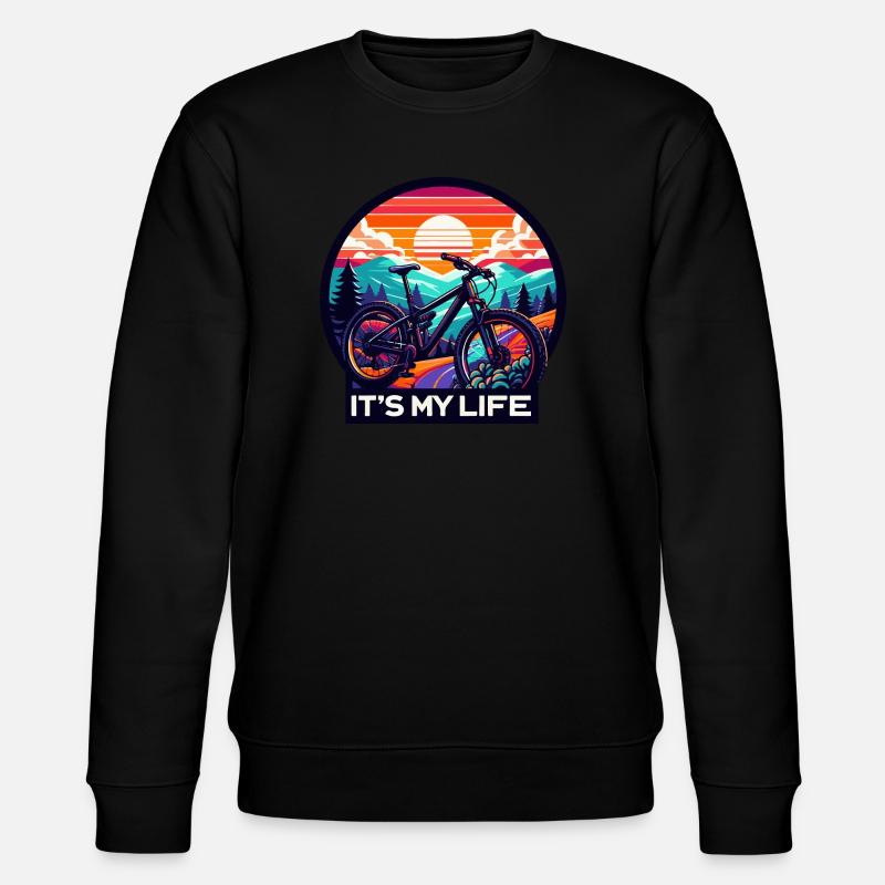 Sunset Mountain Bike Adventure Design - Sweat bio CHANGER Stanley/Stella Unisexe - noir