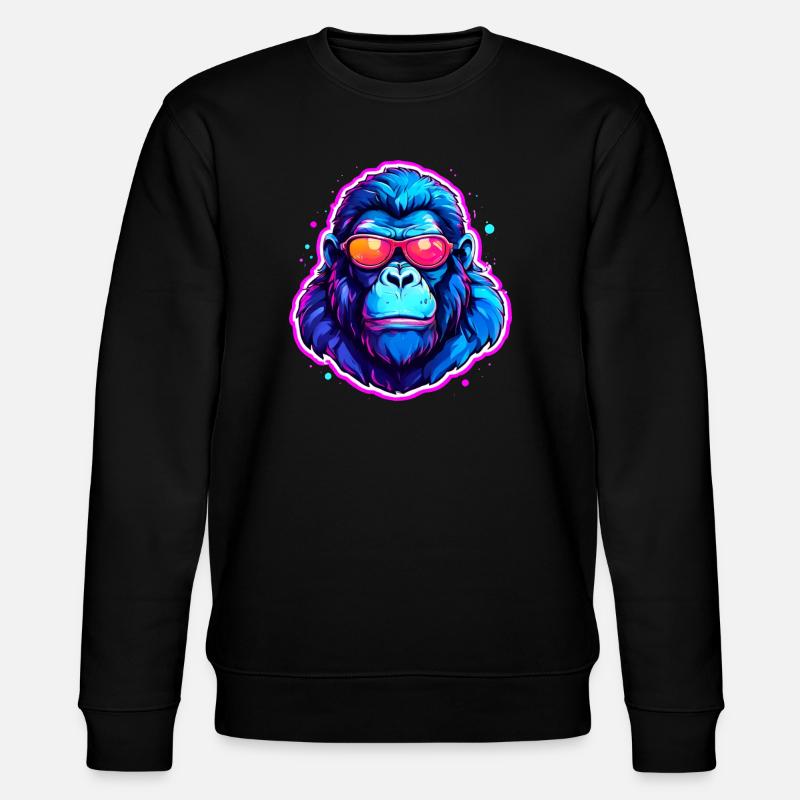 Ein cooler Gorilla mit Sonnenbrille - Stanley/Stella Unisex Bio-Sweatshirt CHANGER  - Schwarz
