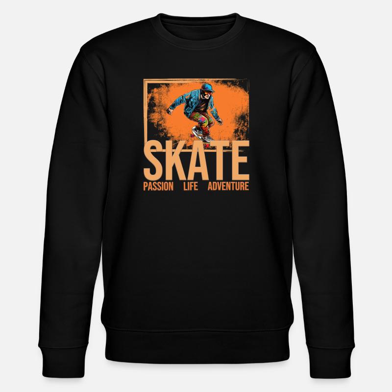 Skate - Passion - Life - Adventure - Stanley/Stella Unisex Bio-Sweatshirt CHANGER  - Schwarz