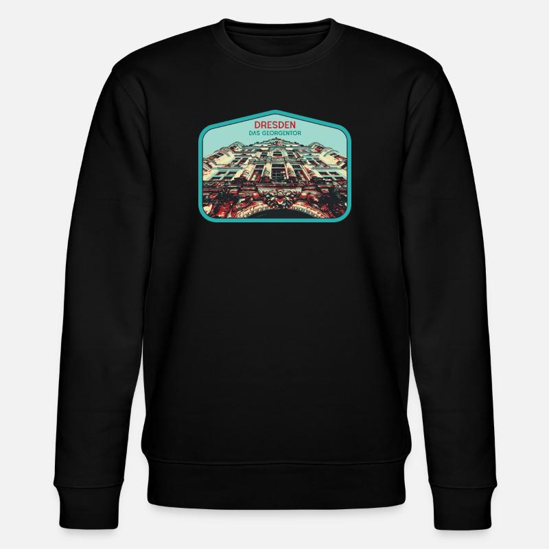 Illustration: Georgentor, Dresden - Stanley/Stella Unisex Bio-Sweatshirt CHANGER  - Schwarz