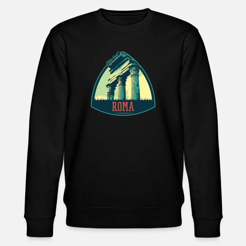 Illustration af gamle ruiner i Rom - Stanley/Stella økologisk unisex-sweatshirt CHANGER - sort