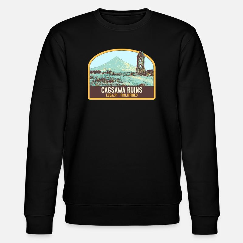 Ruines de Cagsawa, volcan Mayon, Philippines - Sweat bio CHANGER Stanley/Stella Unisexe - noir