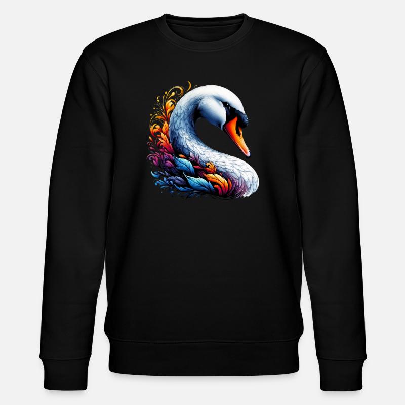 Schwan - Stanley/Stella Unisex Bio-Sweatshirt CHANGER  - Schwarz
