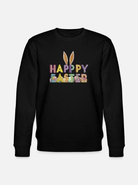 Osterhasen-Design mit bunten Buchstaben - Stanley/Stella Unisex Bio-Sweatshirt CHANGER  - Schwarz