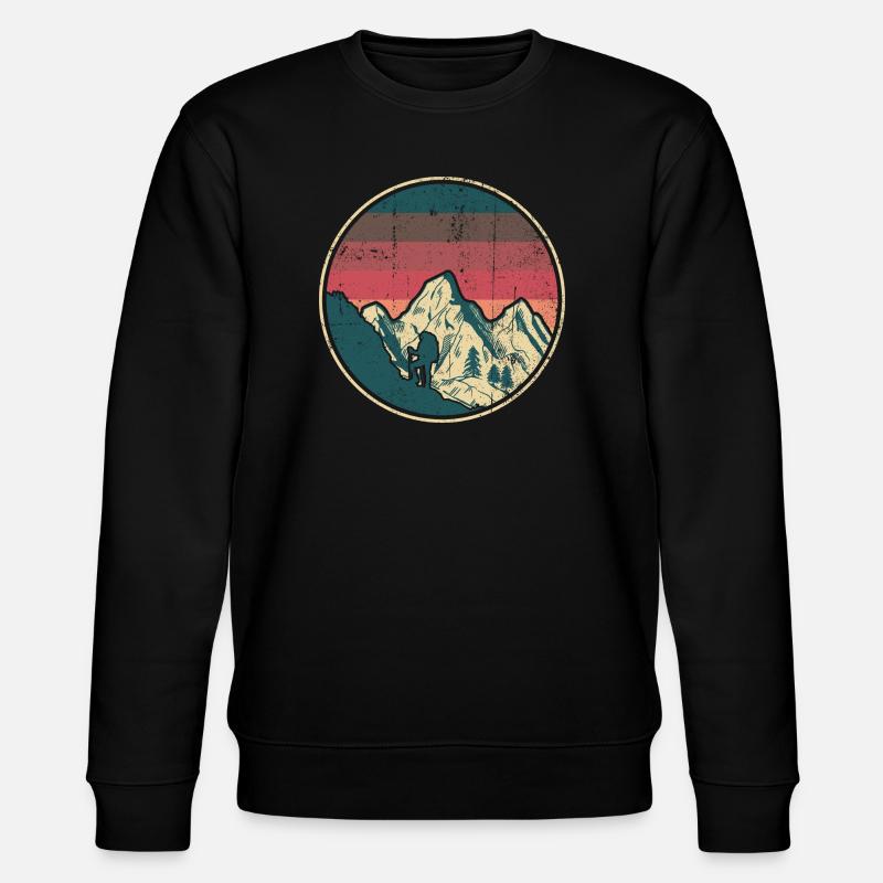 Alpine Hiker Retro Sunset - Stanley/Stella CHANGER Unisex Organic Sweatshirt - black
