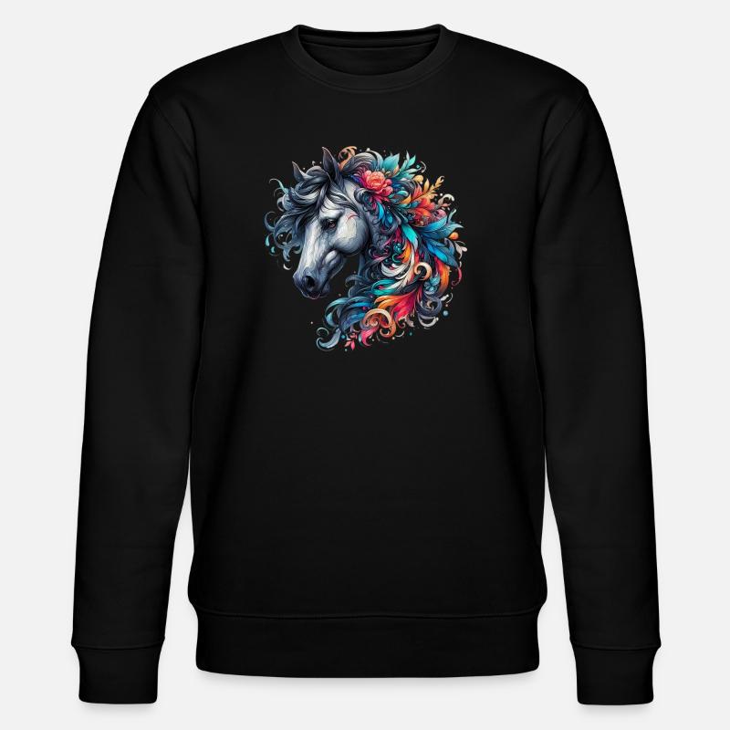Pferd - Stanley/Stella Unisex Bio-Sweatshirt CHANGER  - Schwarz
