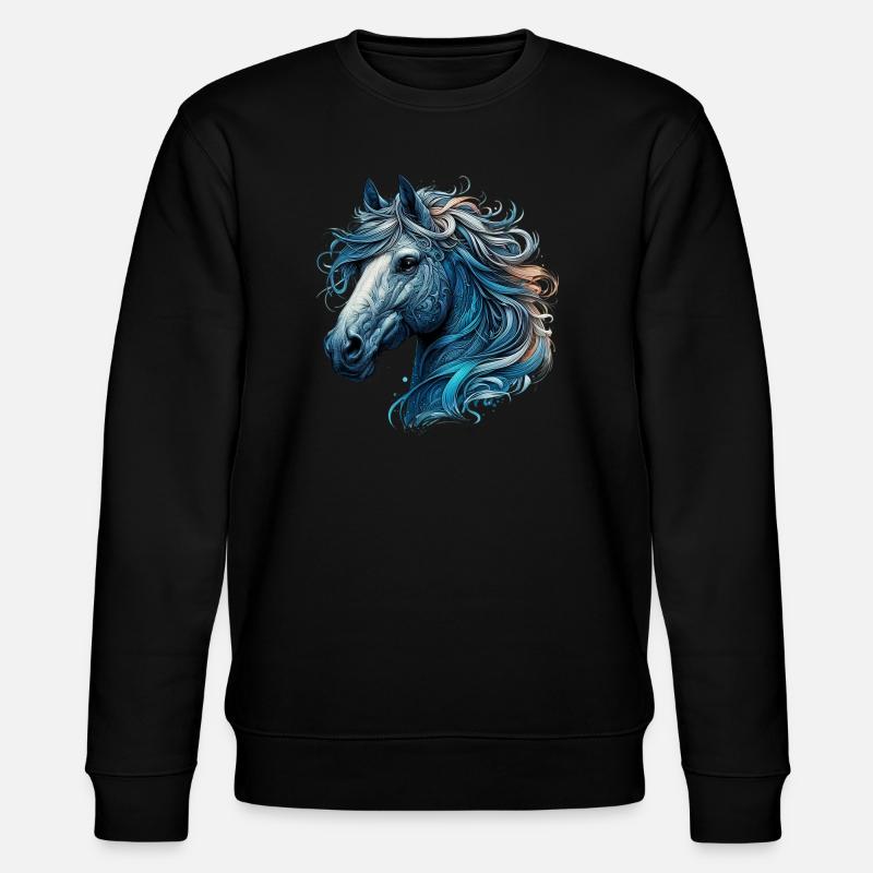 Pferd - Stanley/Stella Unisex Bio-Sweatshirt CHANGER  - Schwarz