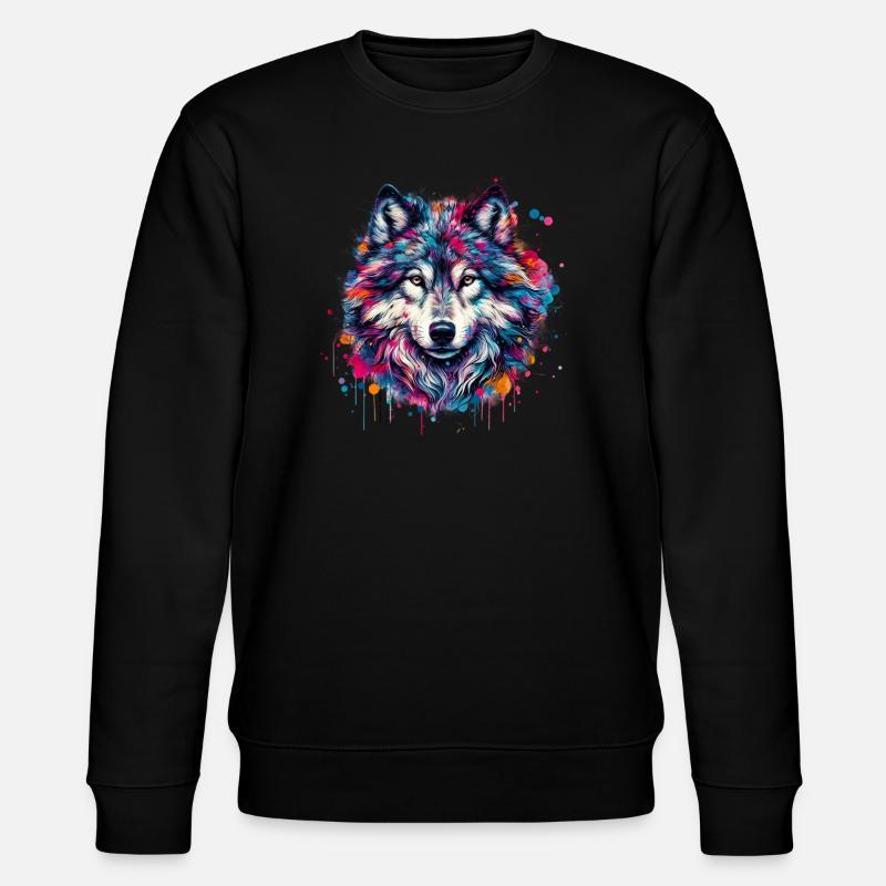Wolf - Stanley/Stella Unisex Bio-Sweatshirt CHANGER - Schwarz