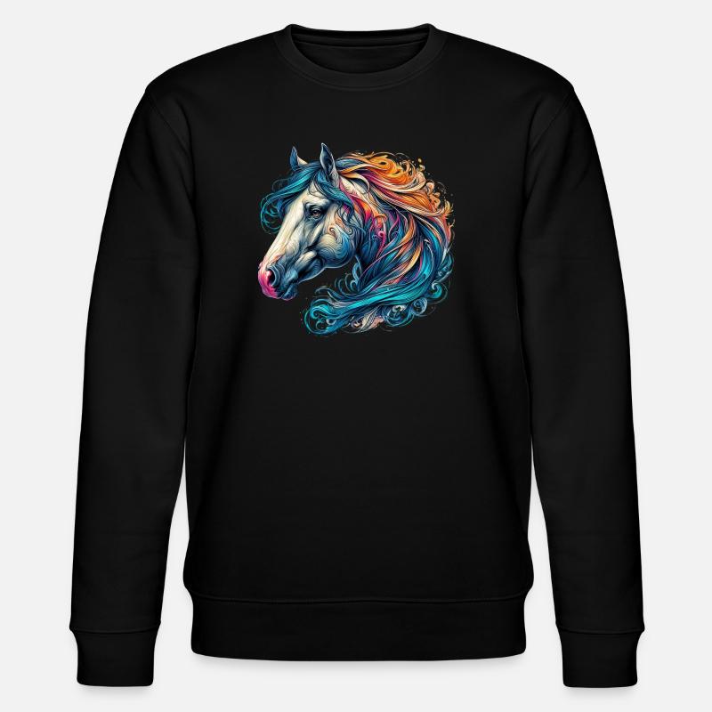 Pferd - Stanley/Stella Unisex Bio-Sweatshirt CHANGER  - Schwarz