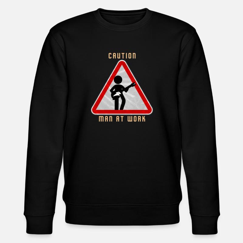 Caution MAN at work - Stanley/Stella CHANGER Unisex Organic Sweatshirt - black