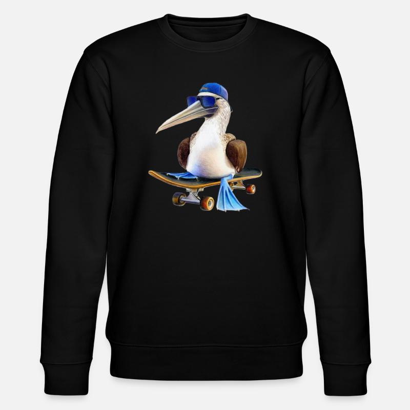 Blue-footed booby skateboard - Stanley/Stella CHANGER Unisex Organic Sweatshirt - black