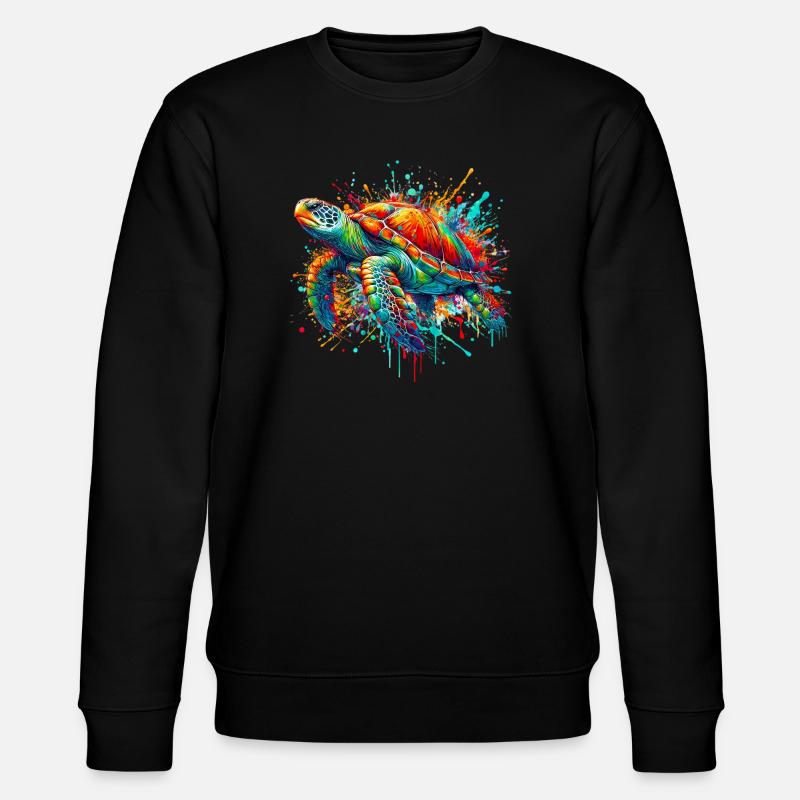 Schildkröte - Stanley/Stella Unisex Bio-Sweatshirt CHANGER - Schwarz