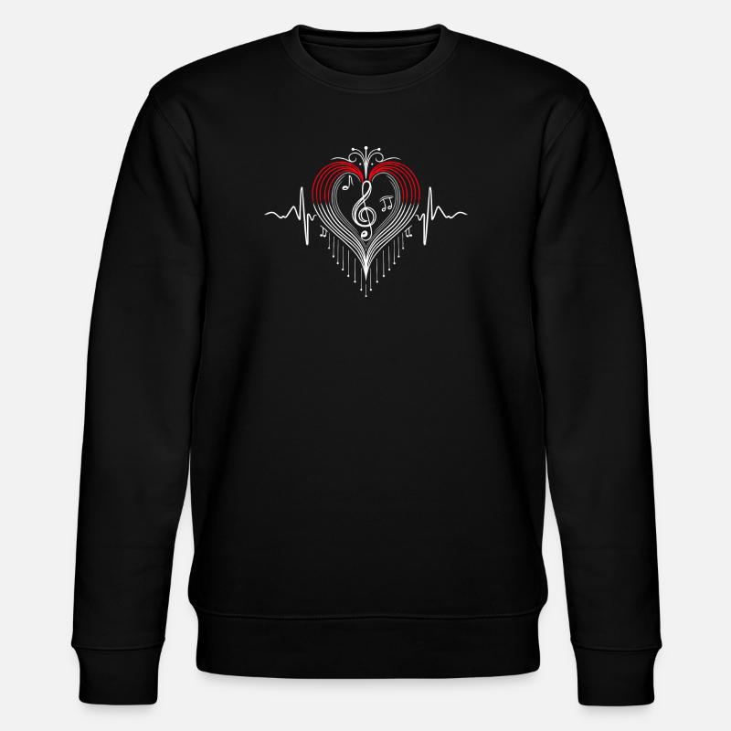 Heartbeat Music Heart Pulse Notes - Sweat bio CHANGER Stanley/Stella Unisexe - noir