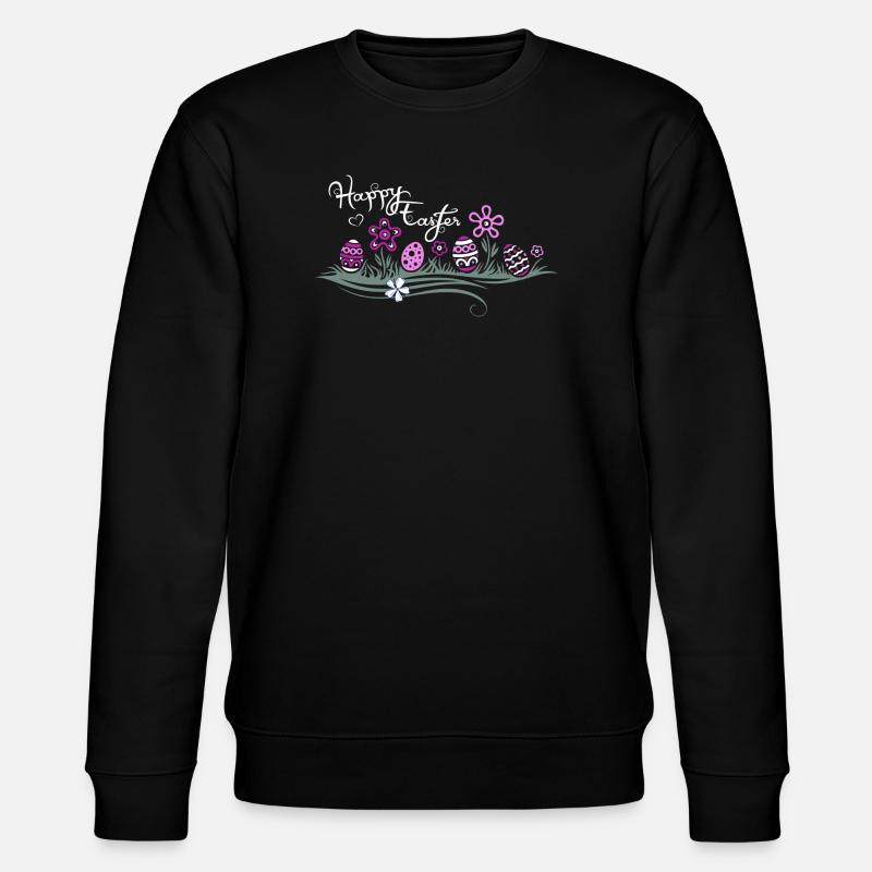 Easter Easter Eggs in the Grass - Stanley/Stella CHANGER Unisex Organic Sweatshirt - black