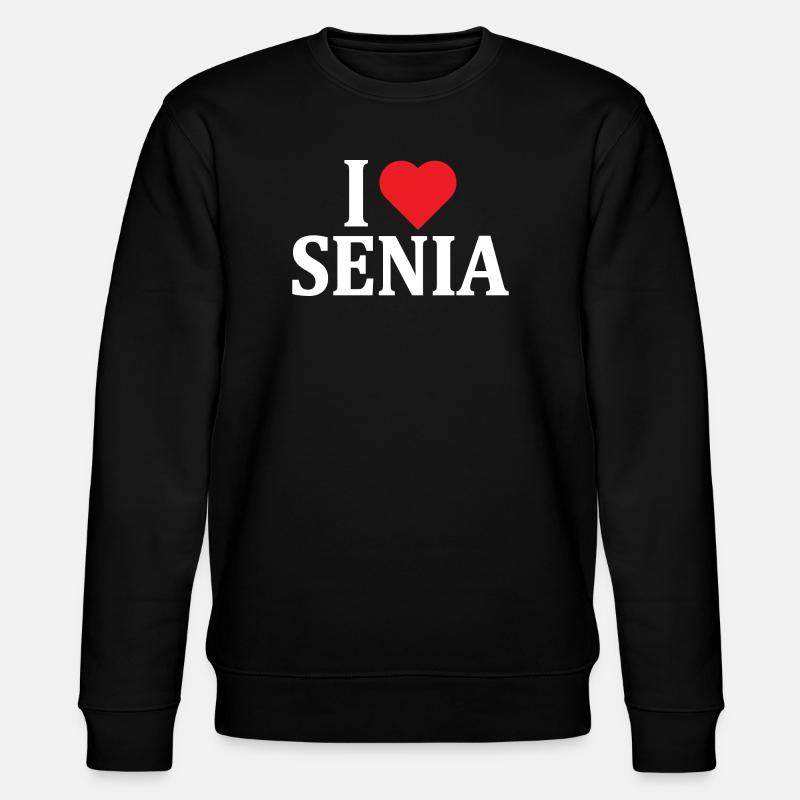T-Shirt Ich liebe Senia T-Shirt Geschenkidee - Stanley/Stella Unisex Bio-Sweatshirt CHANGER  - Schwarz