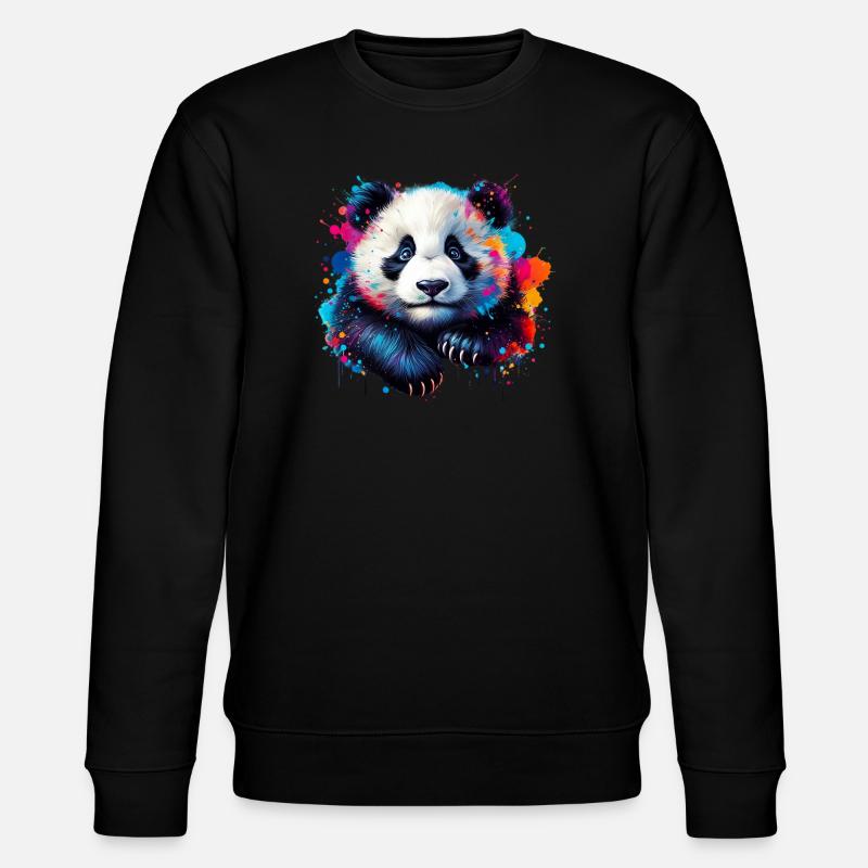Panda - Stanley/Stella CHANGER Unisex Organic Sweatshirt - black