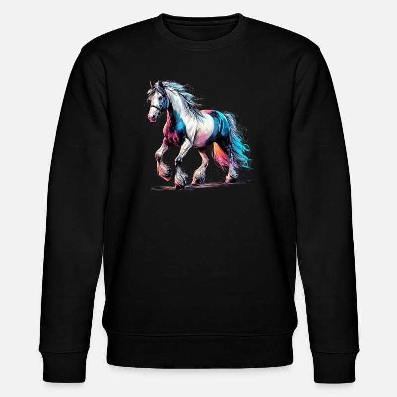 Pferd - Stanley/Stella Unisex Bio-Sweatshirt CHANGER  - Schwarz