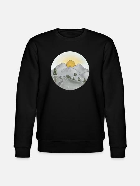 Mountain idyll at sunset in spring - Stanley/Stella CHANGER Unisex Organic Sweatshirt - black