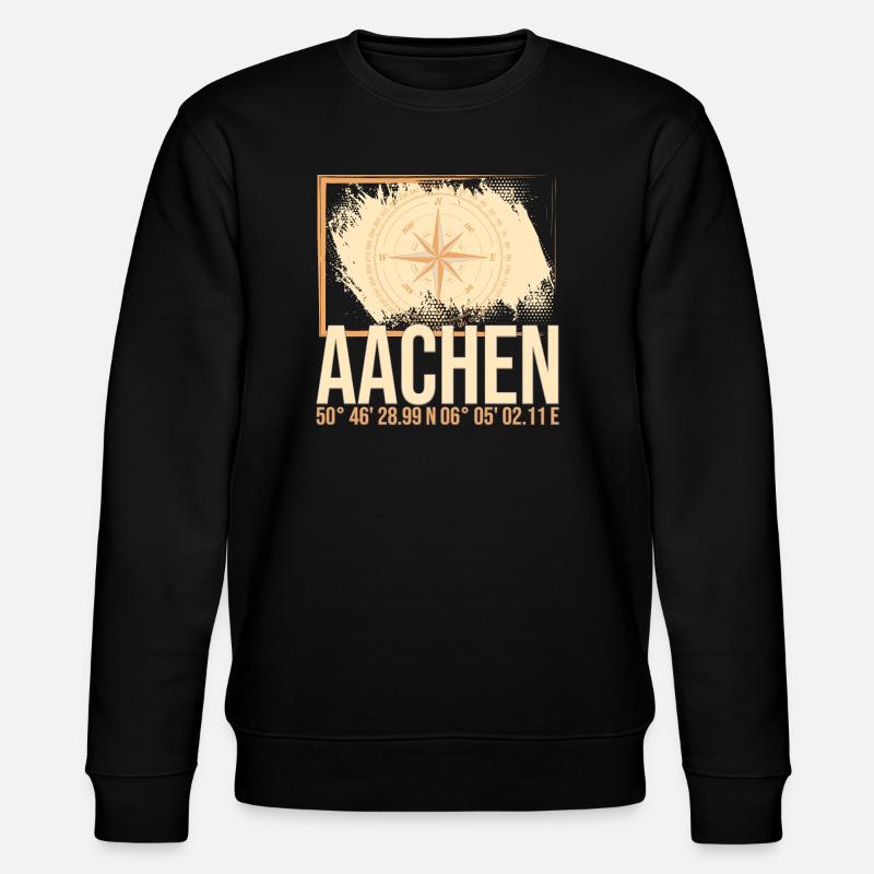 Aachen Koordinaten - Stanley/Stella Unisex Bio-Sweatshirt CHANGER - Schwarz