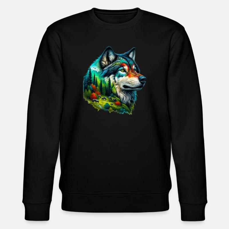 Wolf - Stanley/Stella Unisex Bio-Sweatshirt CHANGER - Schwarz