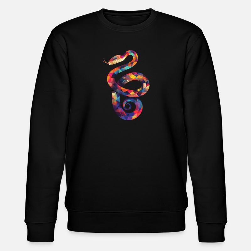 Bunte Schlangen-Illustration - Stanley/Stella Unisex Bio-Sweatshirt CHANGER  - Schwarz