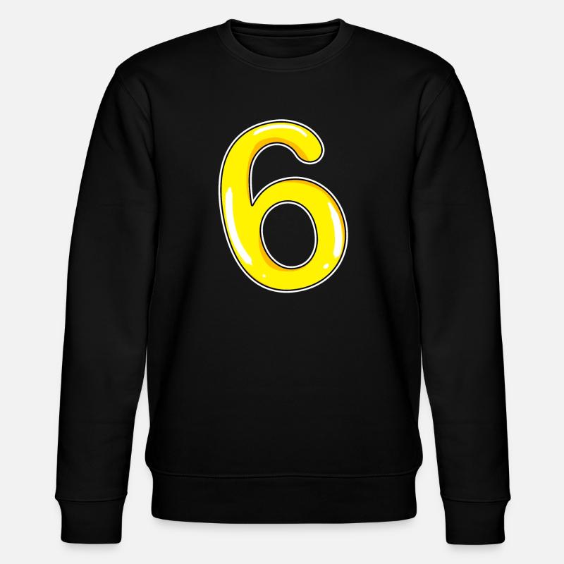 Number 6 Number yellow - Stanley/Stella CHANGER Unisex Organic Sweatshirt - black