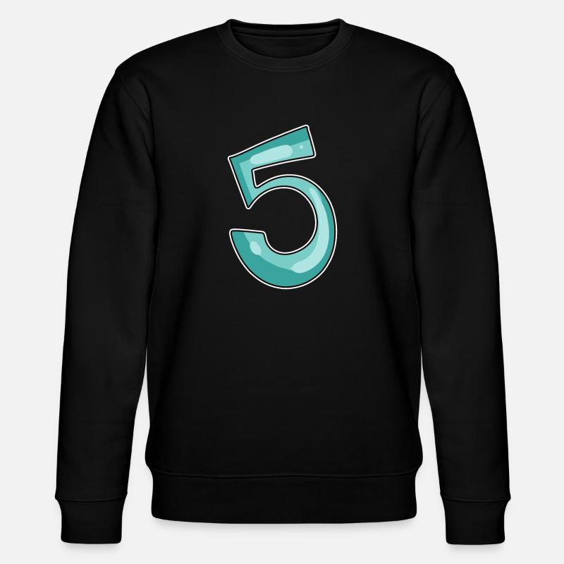 5 nummer - Stanley/Stella Unisex Bio-Sweatshirt CHANGER  - Schwarz