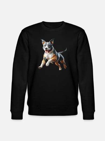 Staffy origami 3d geometric dog - Stanley/Stella CHANGER Unisex Organic Sweatshirt - black