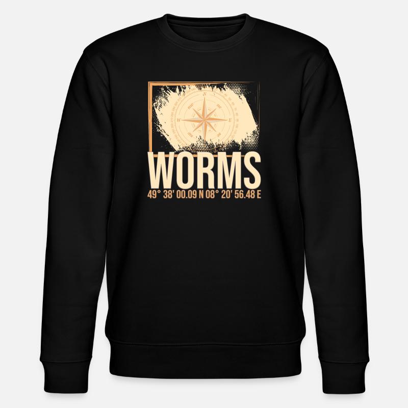 Worms Koordinaten - Stanley/Stella Unisex Bio-Sweatshirt CHANGER  - Schwarz