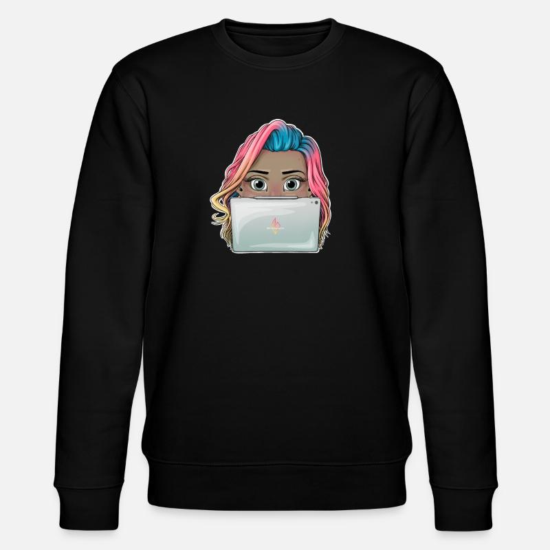 Lebendiges Reva Prisma arbeitendes Mädchen Design - Stanley/Stella Unisex Bio-Sweatshirt CHANGER  - Schwarz