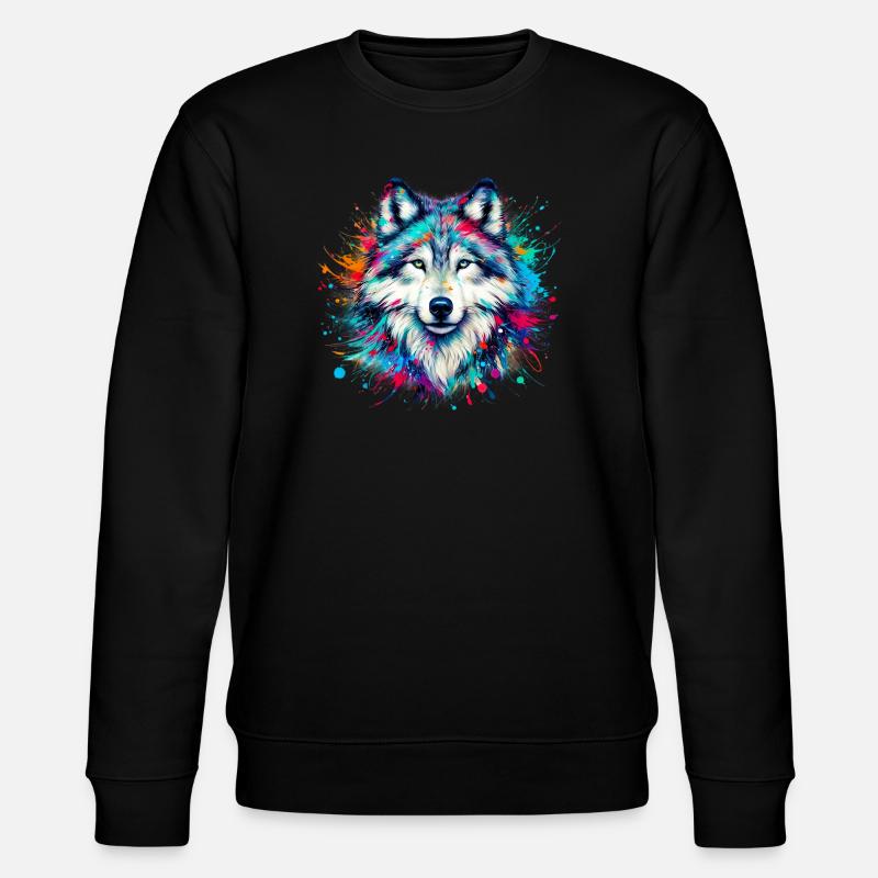 Wolf - Stanley/Stella Unisex Bio-Sweatshirt CHANGER - Schwarz