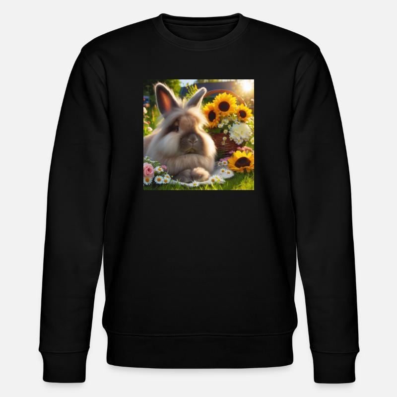 Lapin angora gris - Sweat bio CHANGER Stanley/Stella Unisexe - noir