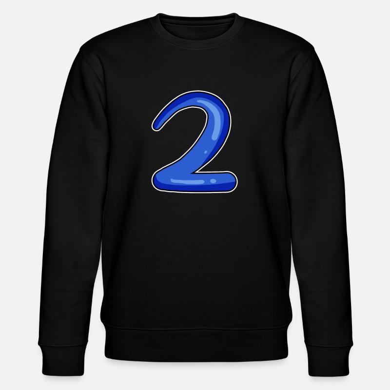 Zwei - 2 - Nummer Zahl - Stanley/Stella Unisex Bio-Sweatshirt CHANGER - Schwarz