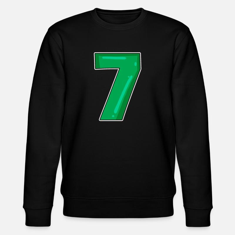 7 Green Number - Stanley/Stella CHANGER Unisex Organic Sweatshirt - black